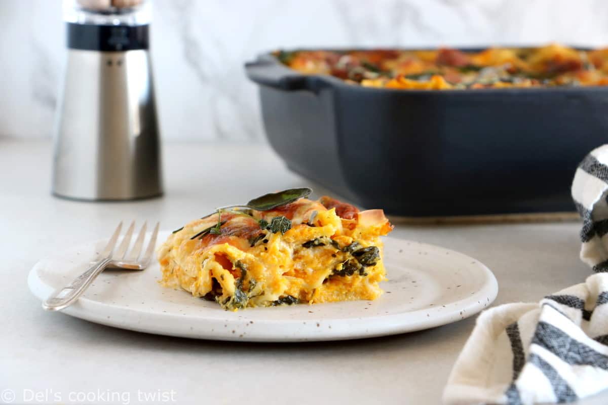 Butternut Squash, Spinach and Goat Cheese Lasagna - Del's cooking twist