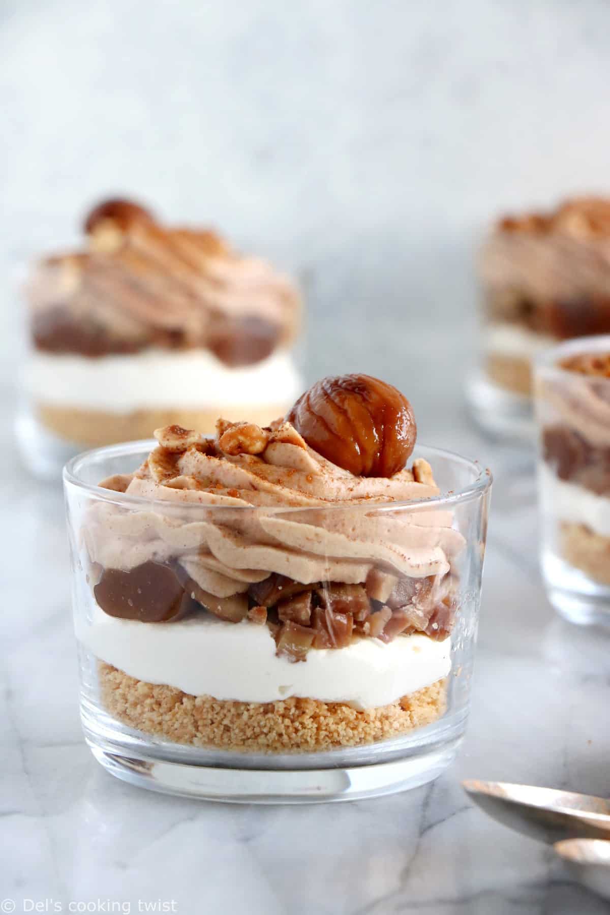 Easy No-Bake Chestnut Trifles make a delicious and festive French-inspired dessert. Ready within minutes, they come in individual portion for a wow effect every single time.