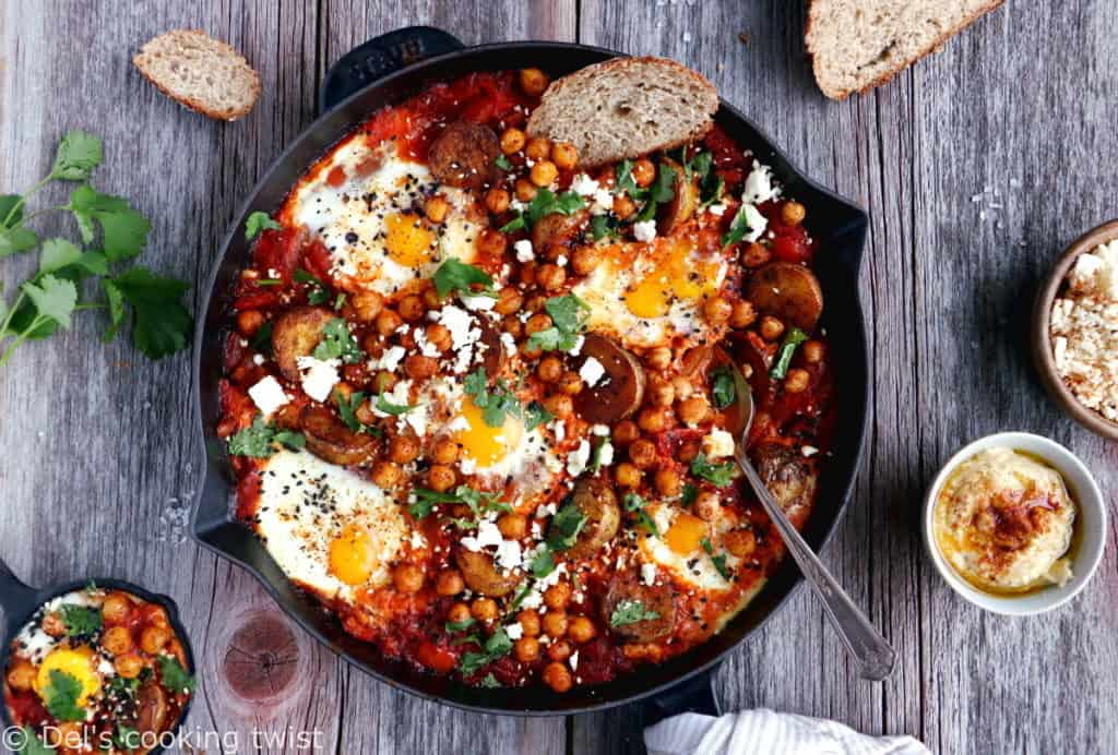 Deluxe Shakshuka With Spicy Roasted Potatoes - Del's Cooking Twist