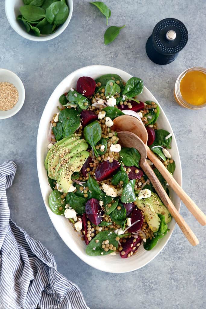 French Lentil Salad with Beets - Del's cooking twist