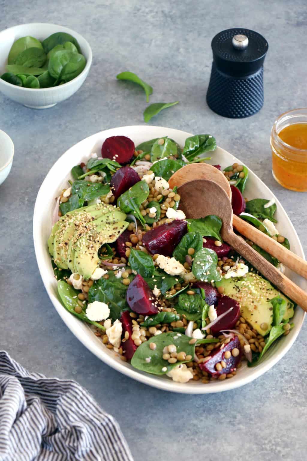 French Lentil Salad with Beets - Del's cooking twist