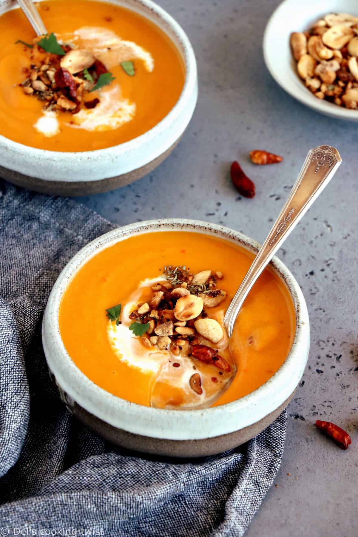 Spicy Thai Sweet Potato Soup - Del's cooking twist