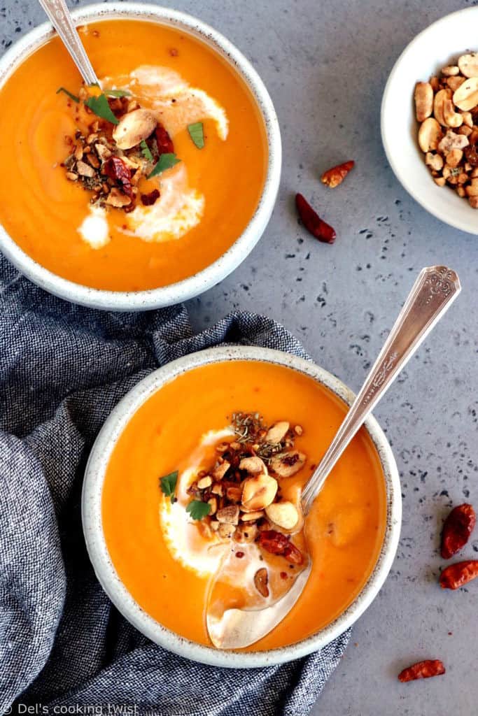 Spicy Thai Sweet Potato Soup - Del's cooking twist