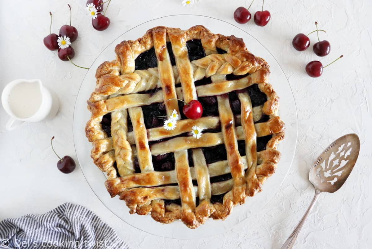 Say hello to the best homemade cherry pie, baked from scratch with an easy butter pie crust.