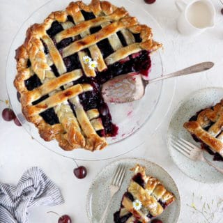 Say hello to the best homemade cherry pie, baked from scratch with an easy butter pie crust.