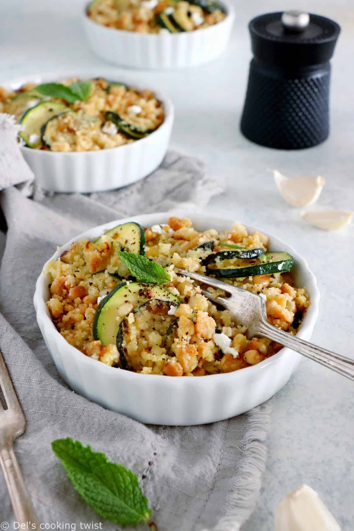 Zucchini Goat Cheese Casserole with Crumble Topping makes a lovely summer dish, bursting with light and refreshing flavors.