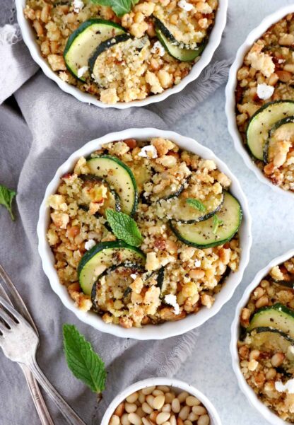 Zucchini Goat Cheese Casserole with Crumble Topping makes a lovely summer dish, bursting with light and refreshing flavors.