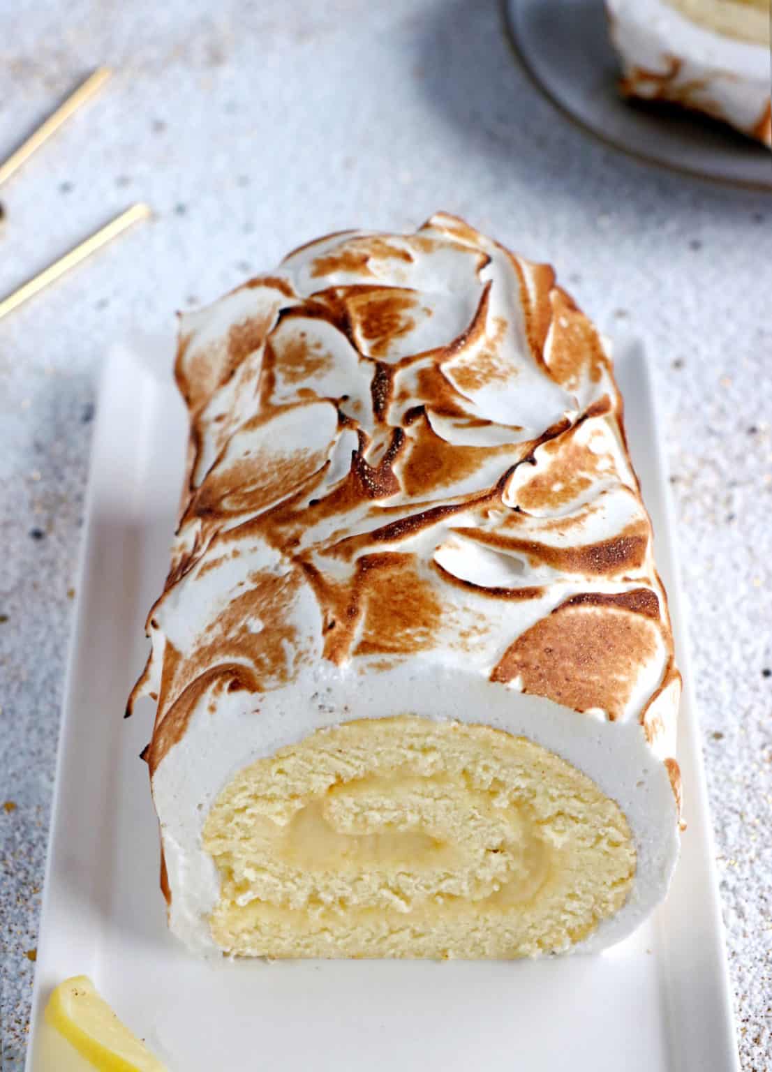 Lemon Meringue Roulade (Swiss Roll) - Del's cooking twist