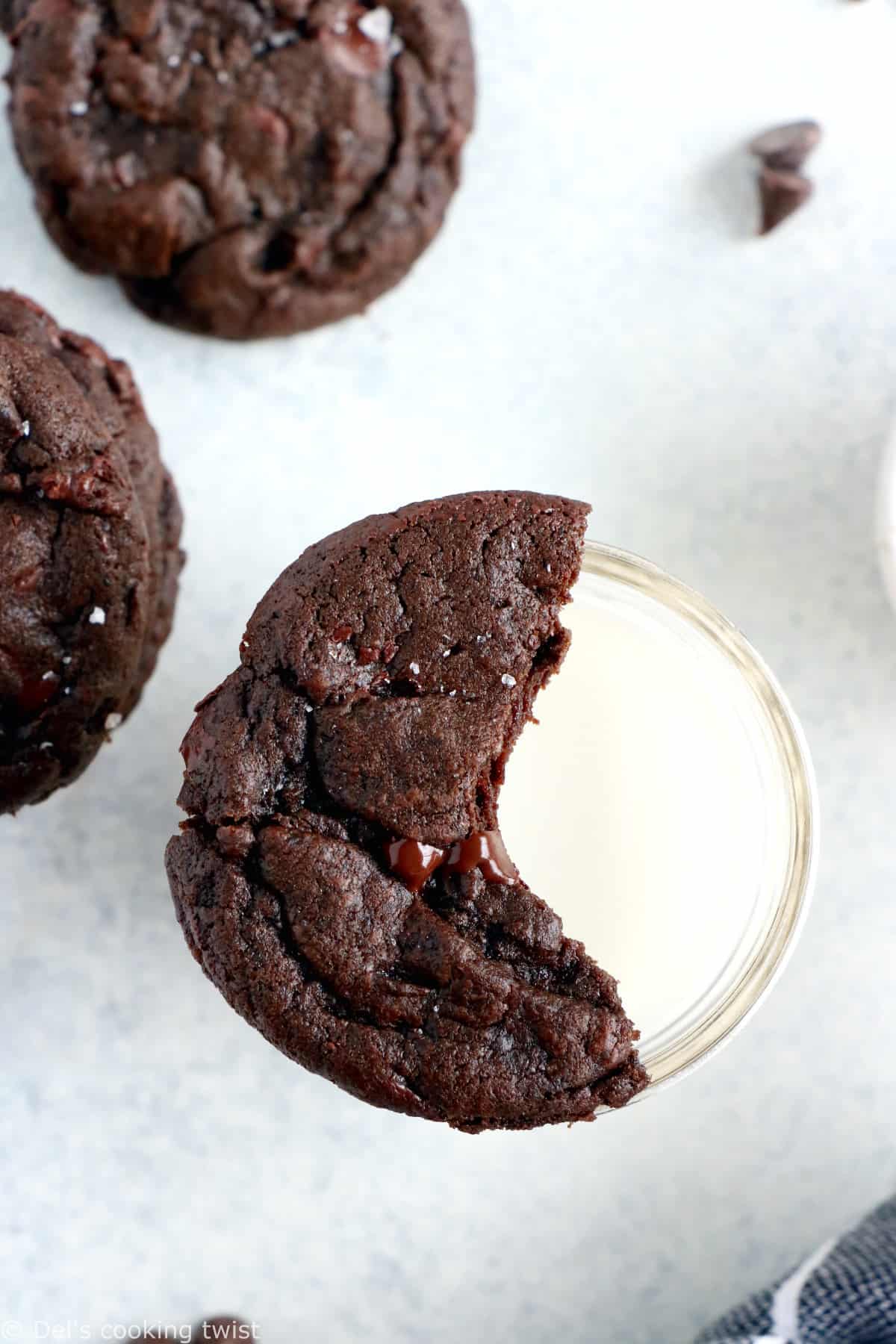 The Best Chewy Double Chocolate Chip Cookies Del S Cooking Twist