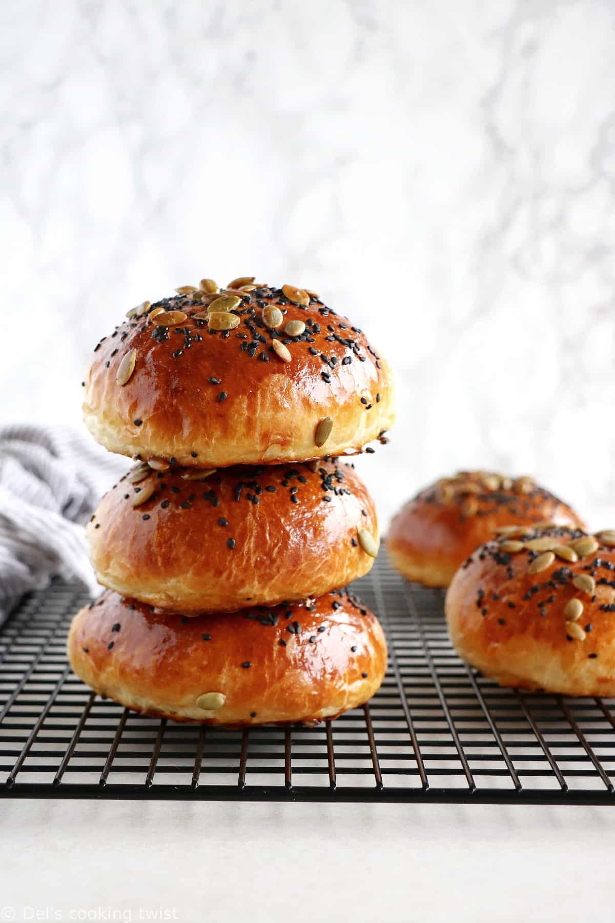 The ultimate brioche burger buns recipe yields the most delicious buns, Bakery-style! Rich and buttery, lightly sweetened, with a soft and pillowy texture.