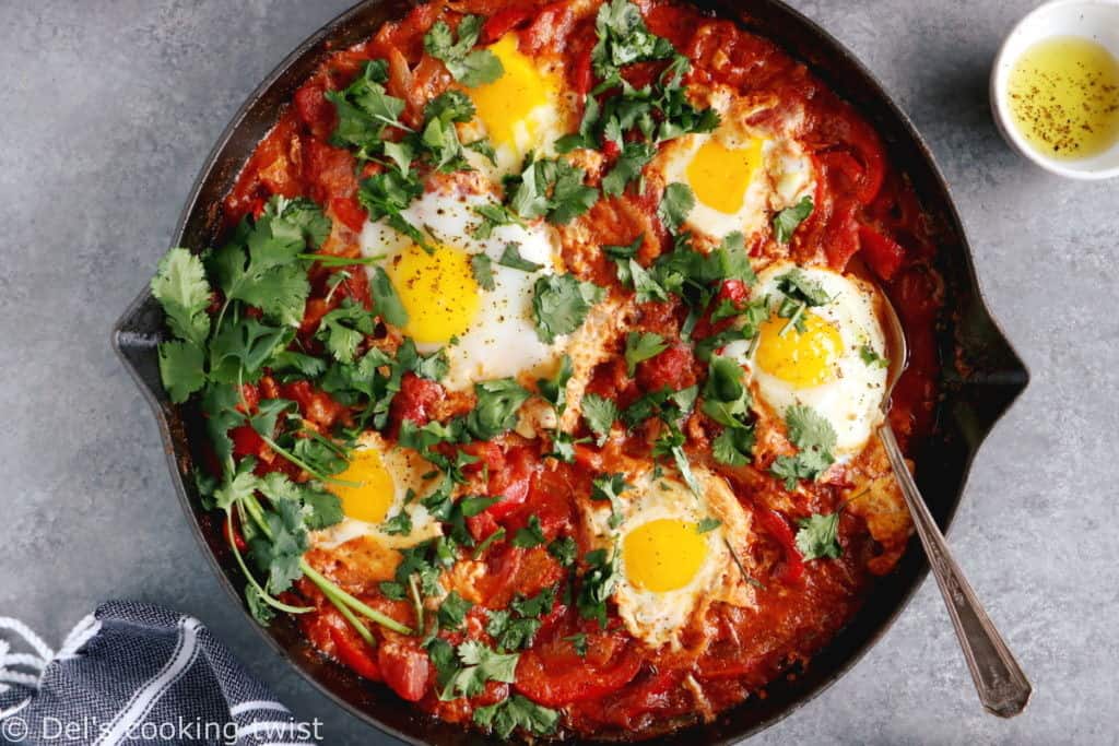 Easy Shakshuka with Feta Cheese - Del's cooking twist