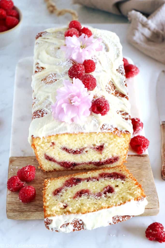 White Chocolate Raspberry Marble Cake - Del's cooking twist