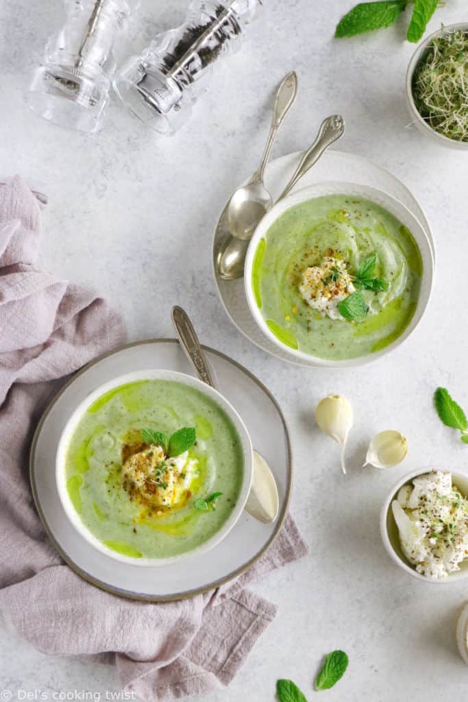 Zucchini Ricotta Soup with Mint - Del's cooking twist