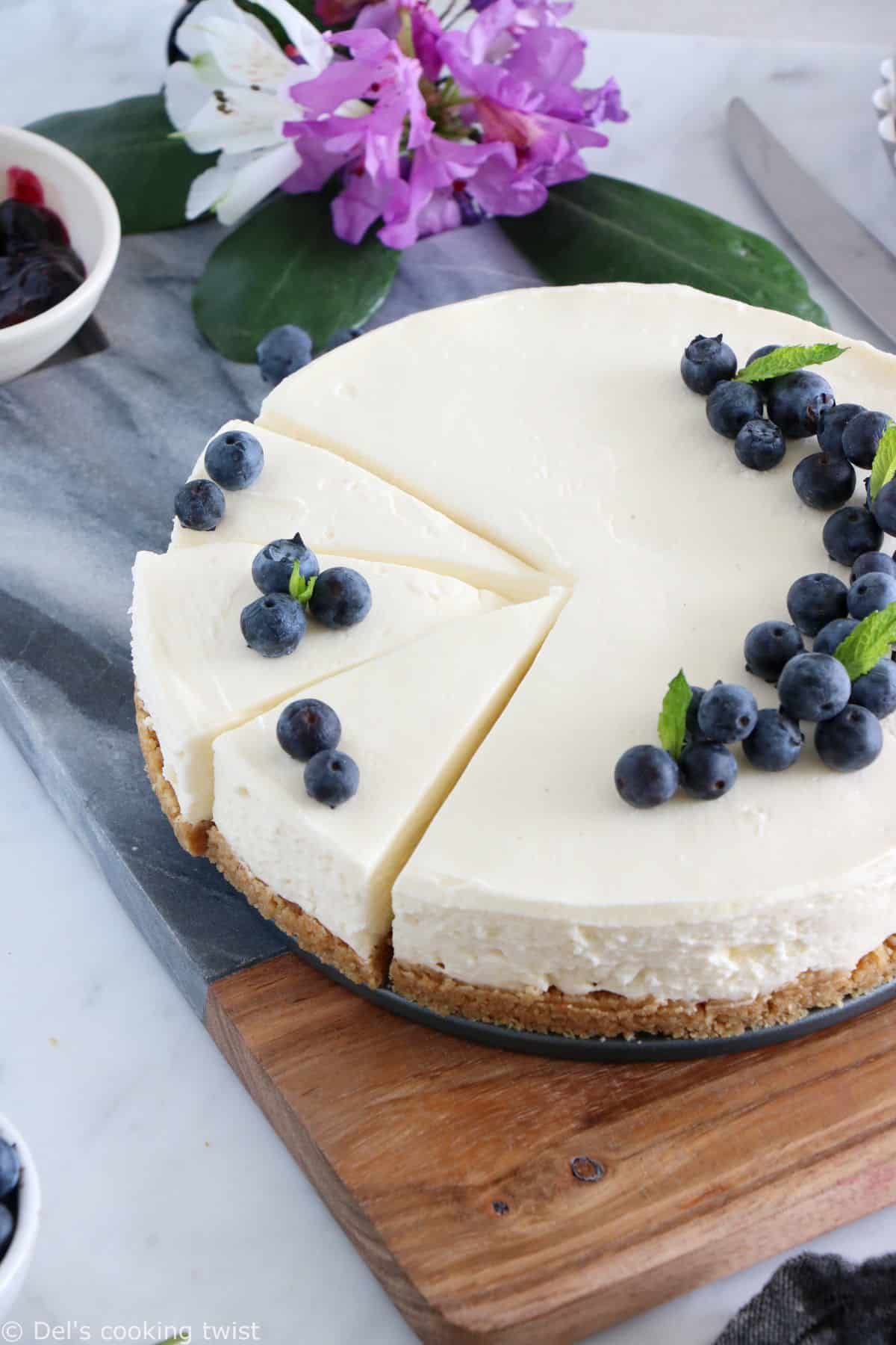 This easy no-bake cheesecake is just perfection. With a few basic ingredients and very minimal effort, you will get a smooth, creamy cheesecake.