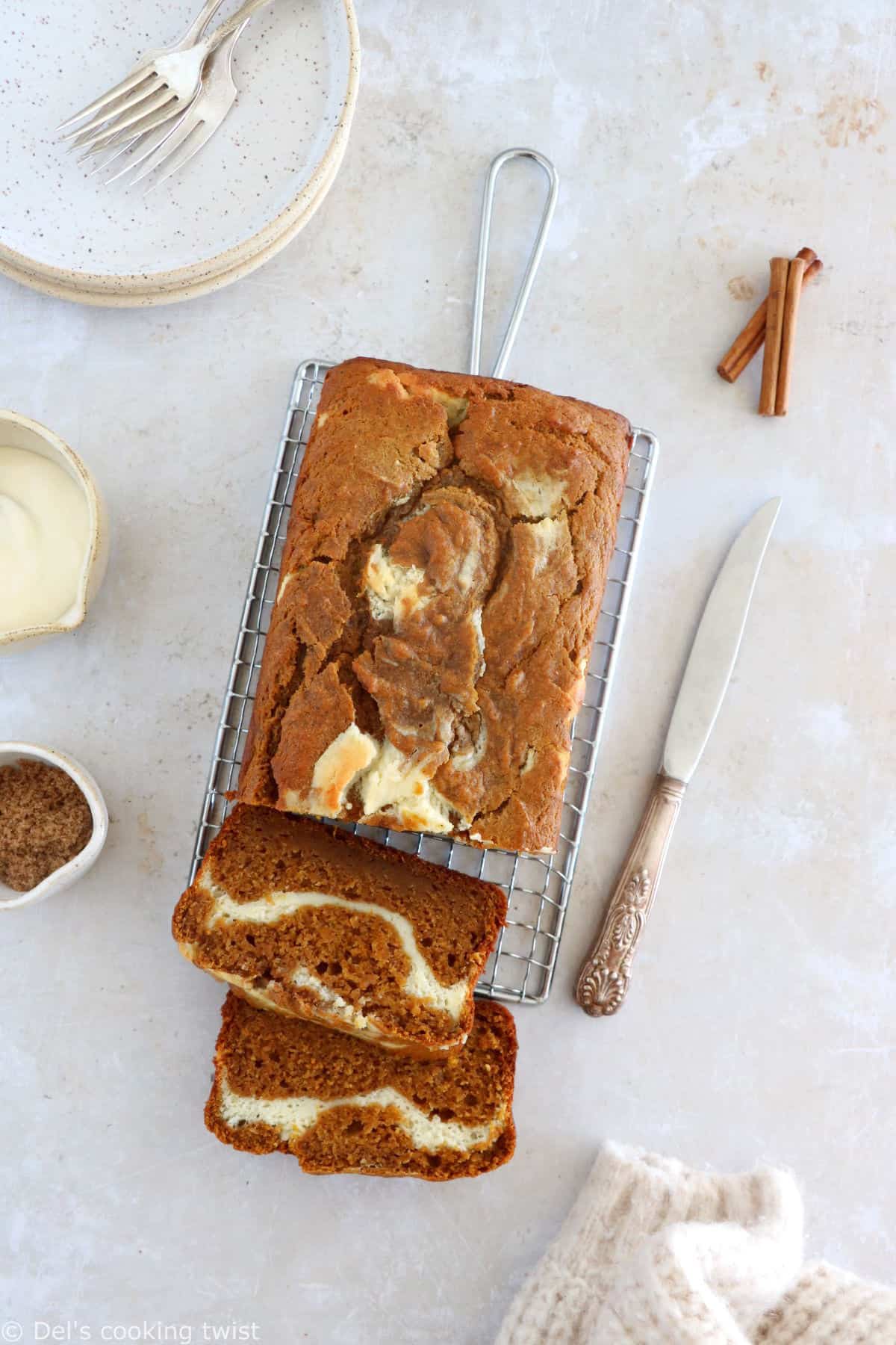 Pumpkin Butter Bread with Cream Cheese Filling