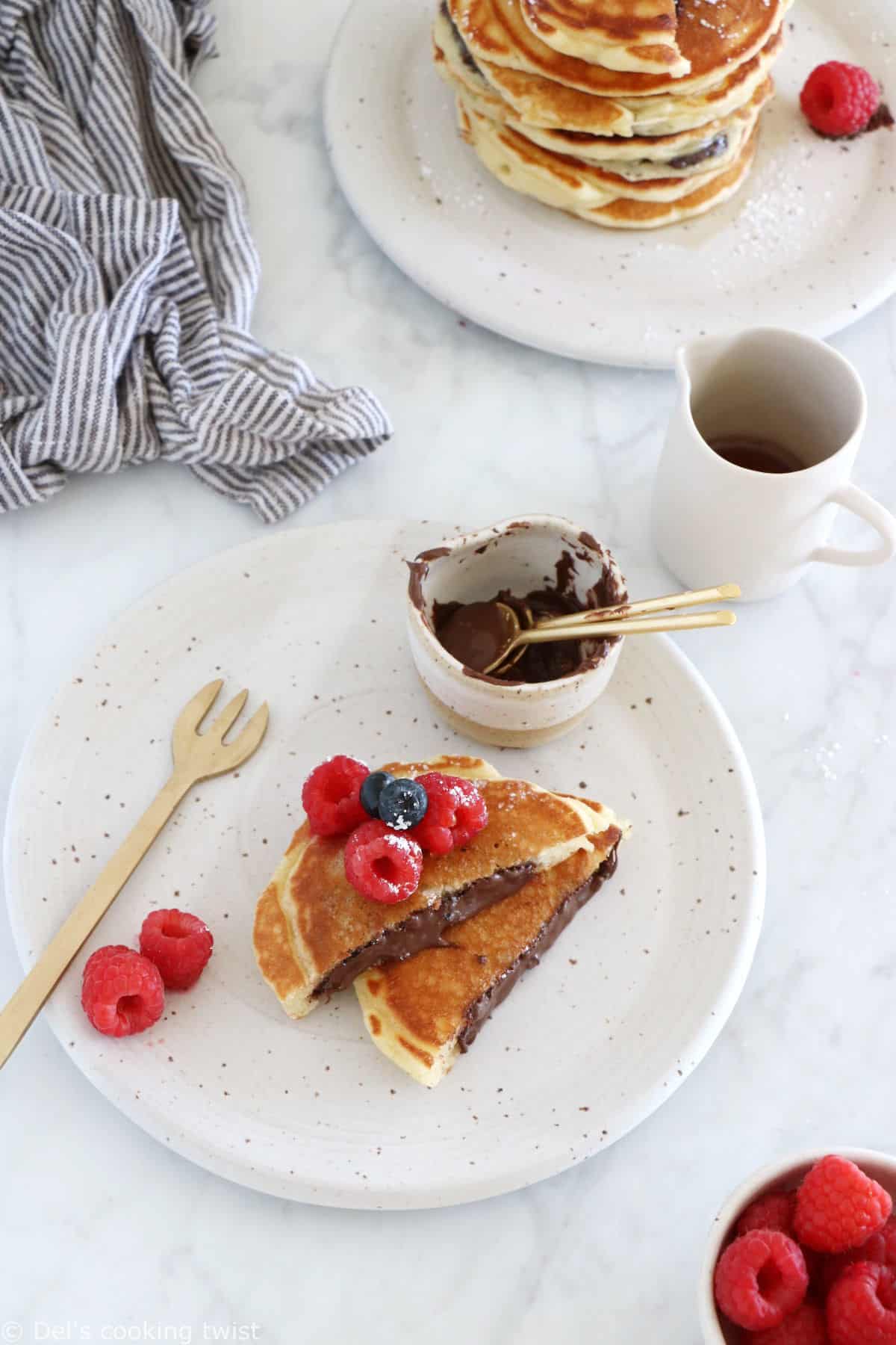 Nutella-Stuffed Mini Pancakes