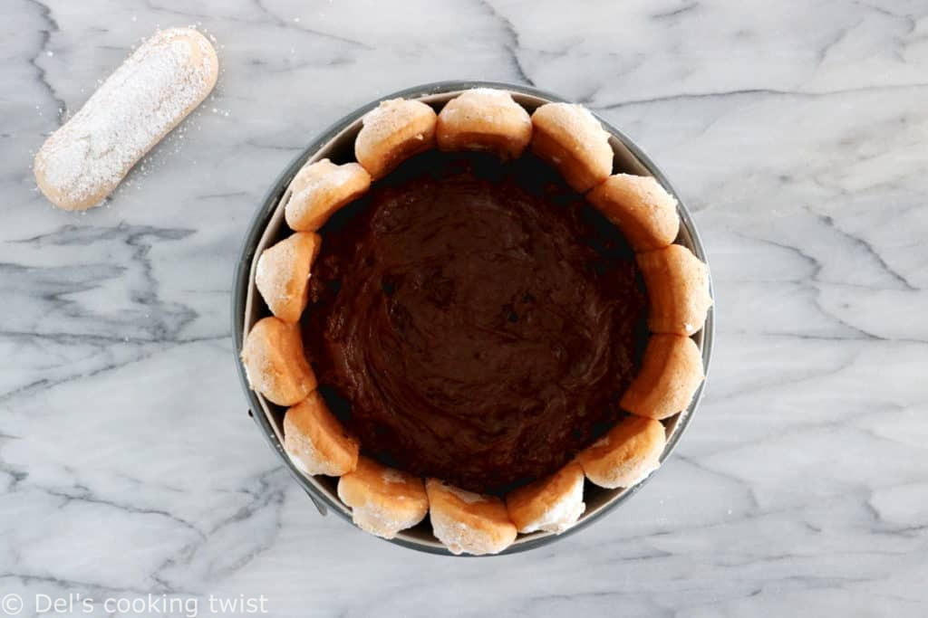 The French chocolate charlotte is an elegant no-bake dessert featuring Ladyfingers and a rich chocolate mousse.