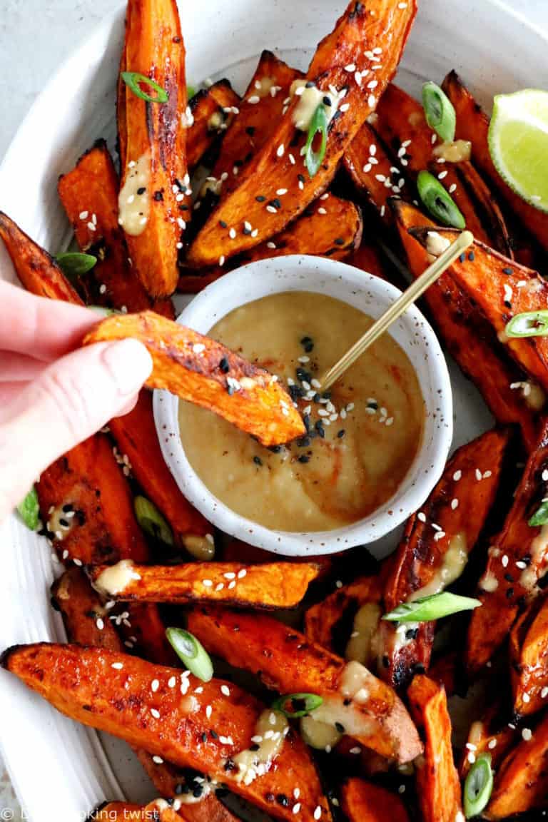 Miso Roasted Sweet Potatoes - Del's cooking twist