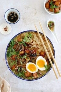 Tahini Miso Ramen with Crispy Tofu - Del's cooking twist