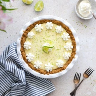 With its sweet and tart flavors, this key lime pie will tickle your taste buds! Easy to make, with just a handful of ingredients, this refreshing summer dessert features a simple graham cracker crust topped with a smooth and creamy key lime filling.