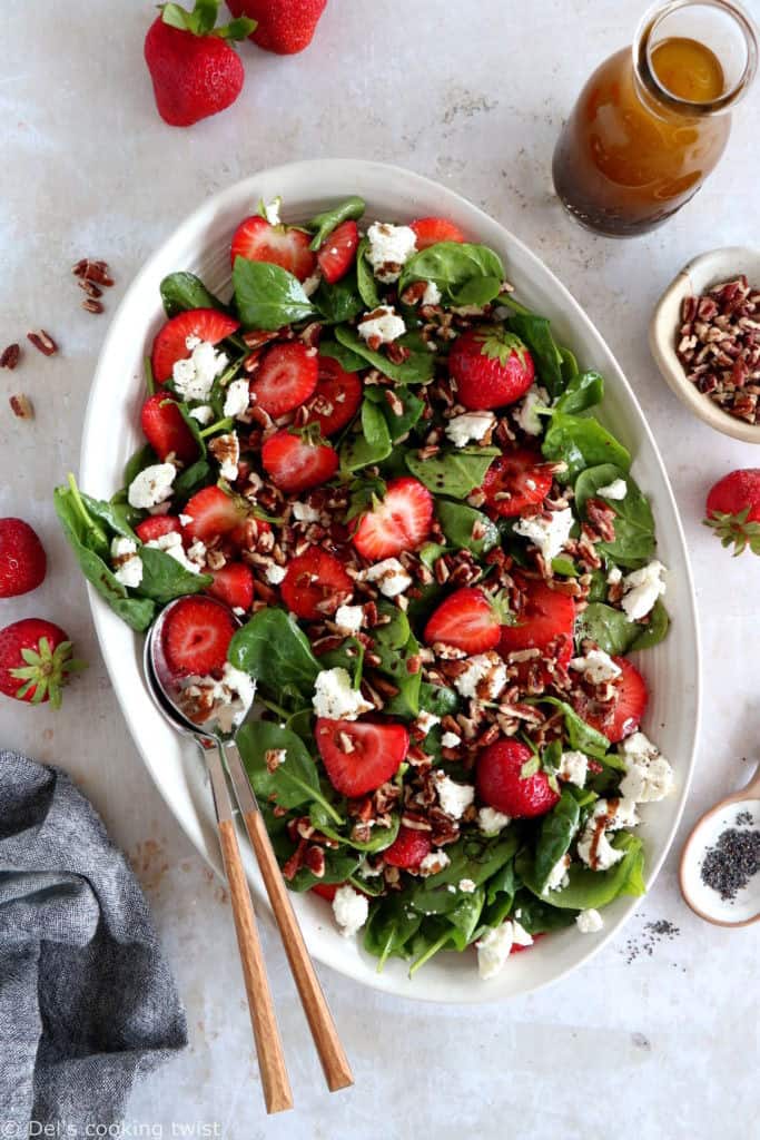 Strawberry Spinach Salad With Goat Cheese Dels Cooking Twist 4565