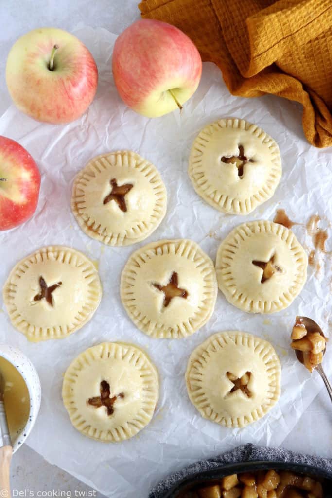 Apple hand pies are like apple pie in individual portions. They feature a sweet apple cinnamon filling inside an irresistible flaky crust.