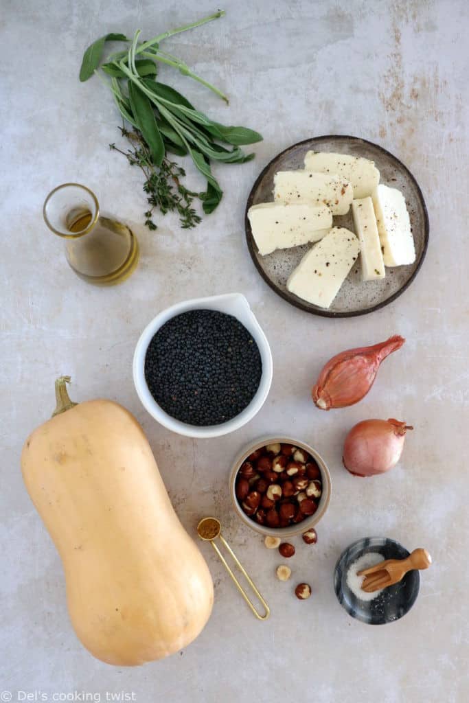 Courge Butternut Farcie Aux Lentilles Et Halloumi - Del's Cooking Twist