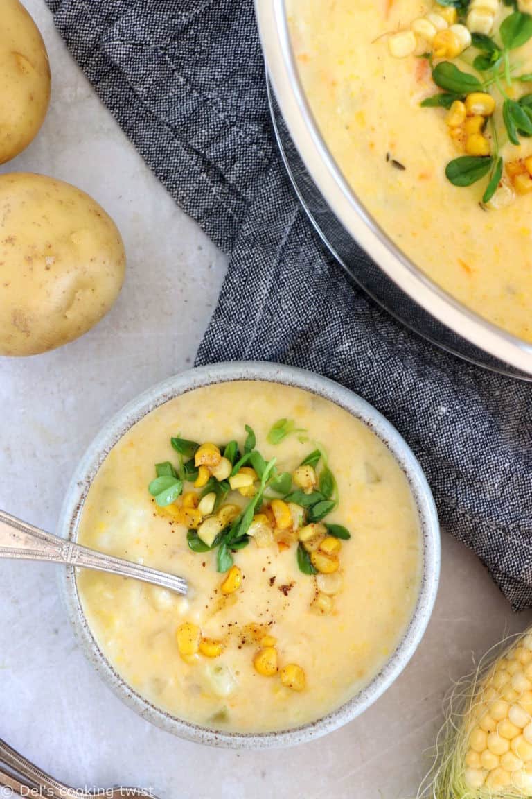 Corn Chowder (Soupe de maïs) - Del&amp;#39;s cooking twist