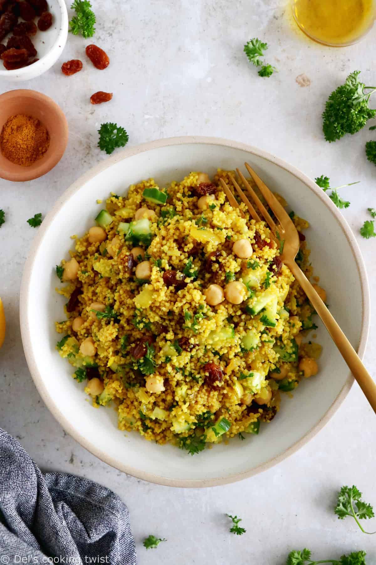 Moroccan-Inspired Chickpea Couscous Salad - Del's cooking twist