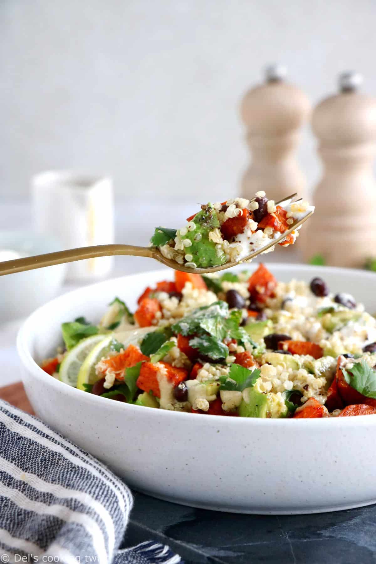 Make the best of winter veggies with this cajun-spiced butternut squash quinoa bowl, served with a cashew dressing. A nourishing bowl that is naturally vegan and gluten-free.