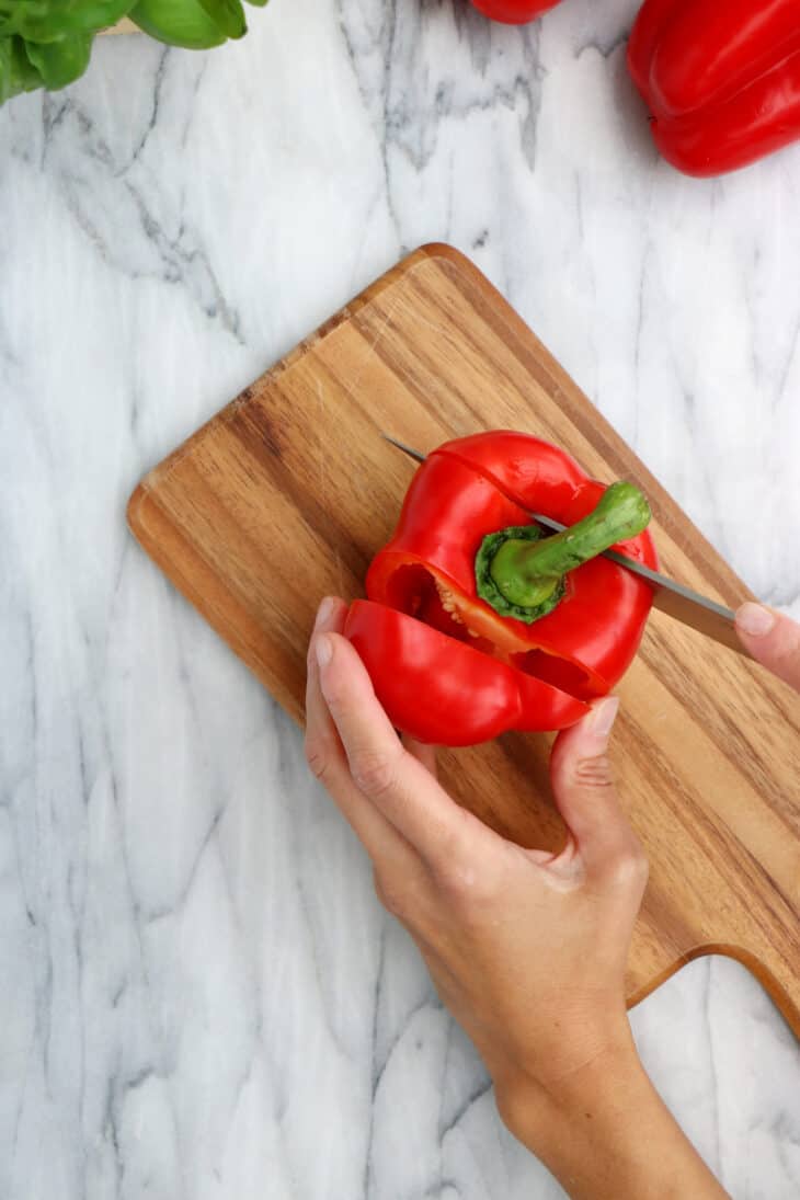 Learn how to master the simple technique of roasted red peppers. With their rich, smoky flavor and soft texture, roasted red peppers are a great component to your sandwiches, dips, sauces, and more.