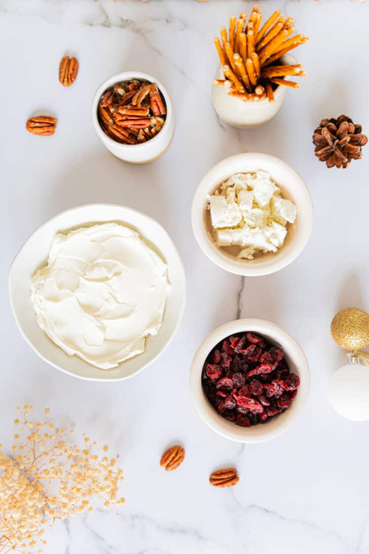 These festive cranberry pecan cheese balls are the perfect bite-sized appetizer for any gathering party during the holiday season.