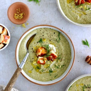 This dill broccoli soup with honey halloumi croutons will make you love broccoli. Hearty and satisfying, it's loaded with refreshing flavors.