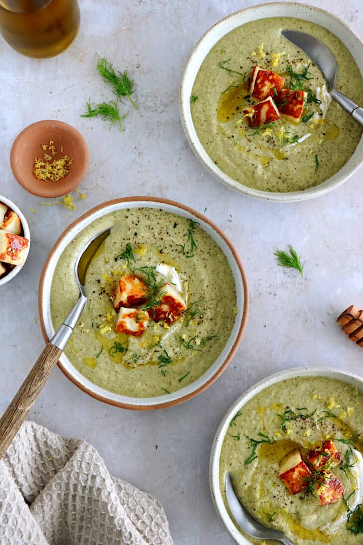 This dill broccoli soup with honey halloumi croutons will make you love broccoli. Hearty and satisfying, it's loaded with refreshing flavors.