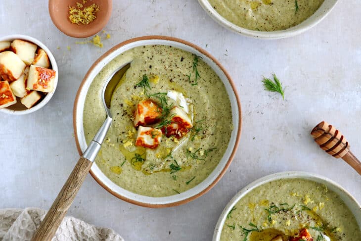 This dill broccoli soup with honey halloumi croutons will make you love broccoli. Hearty and satisfying, it's loaded with refreshing flavors.