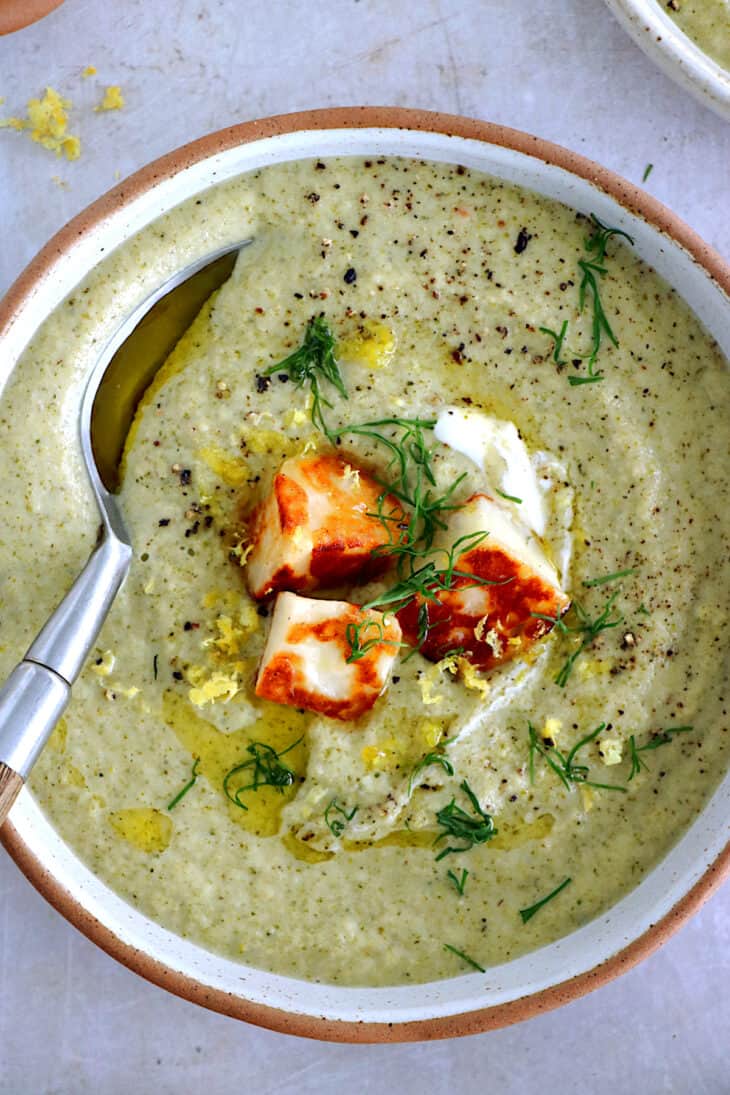 This dill broccoli soup with honey halloumi croutons will make you love broccoli. Hearty and satisfying, it's loaded with refreshing flavors.