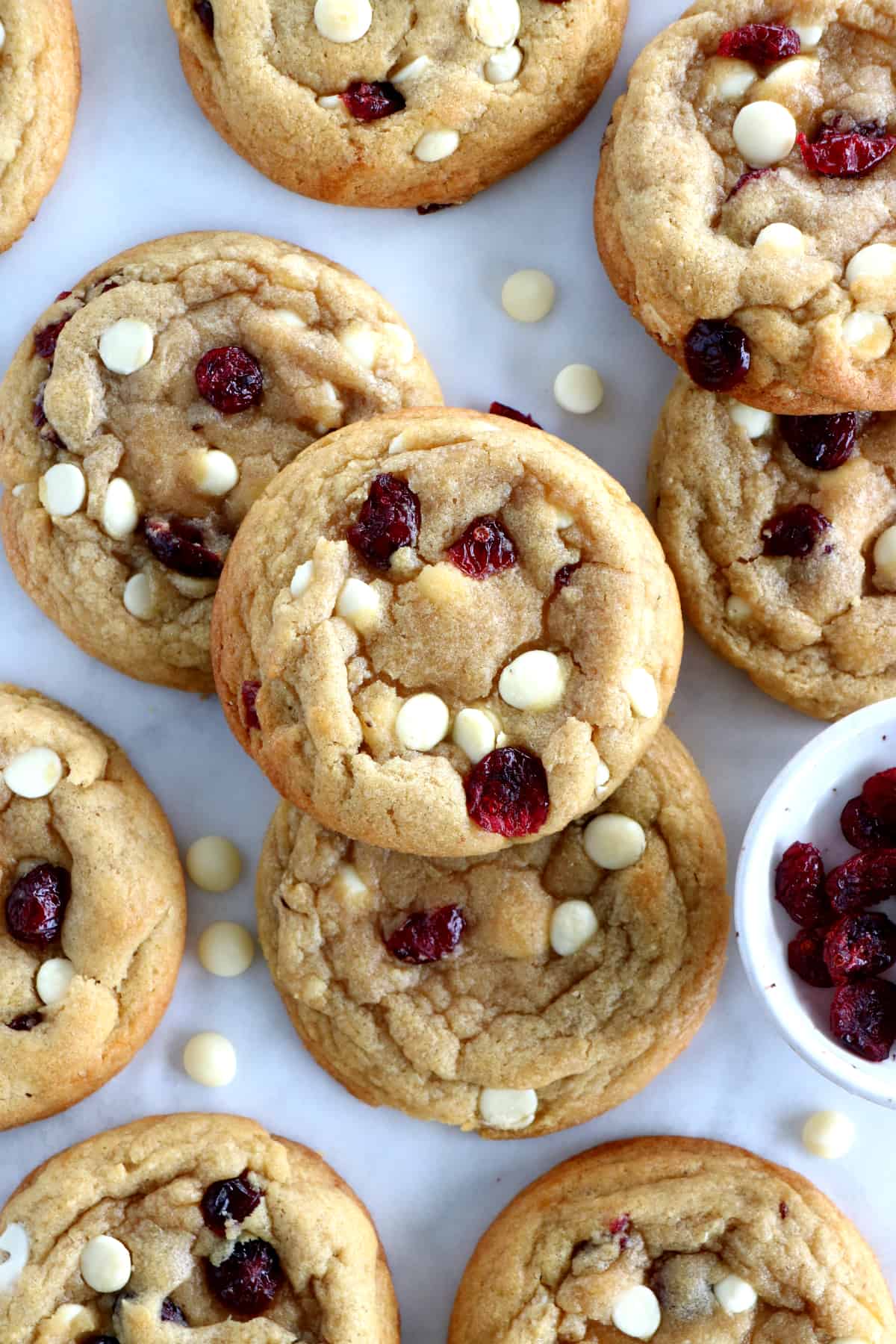 Cookies au chocolat blanc et aux cranberries