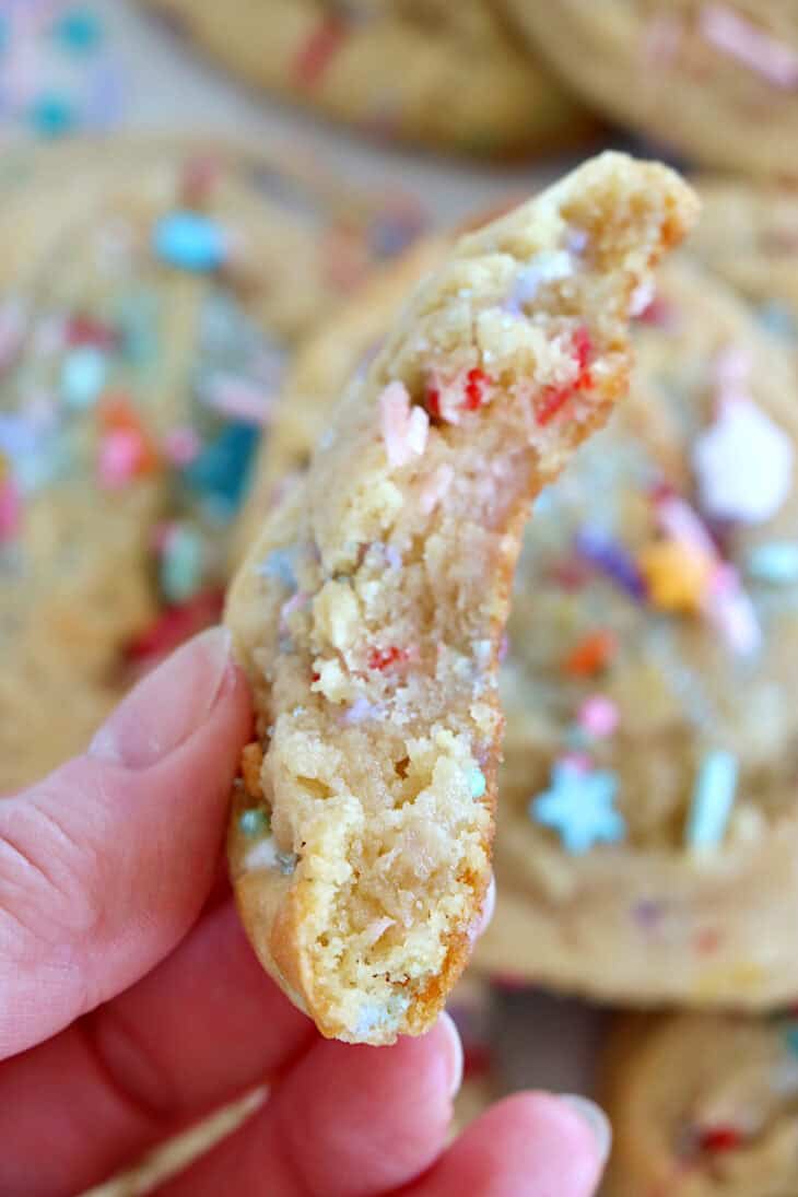 These funfetti cookies are soft, chewy and loaded with rainbow sprinkles. They're very festive and perfect for any birthday celebration.