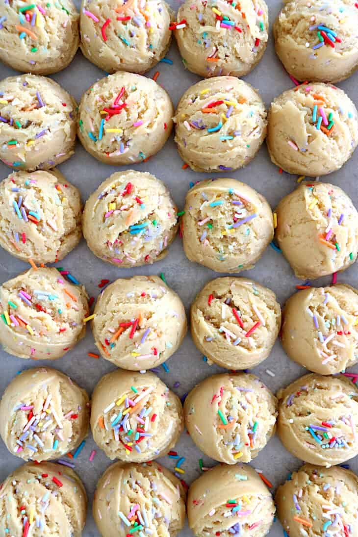 These funfetti cookies are soft, chewy and loaded with rainbow sprinkles. They're very festive and perfect for any birthday celebration.