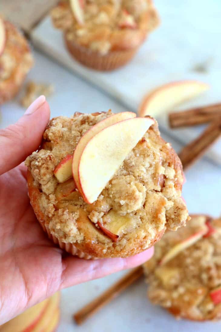 You will fall in love with these apple crumb muffins. Easy to make, they're prepared with tender apples, feature a perfectly moist crumb, and are loaded with warm, cozy flavors.