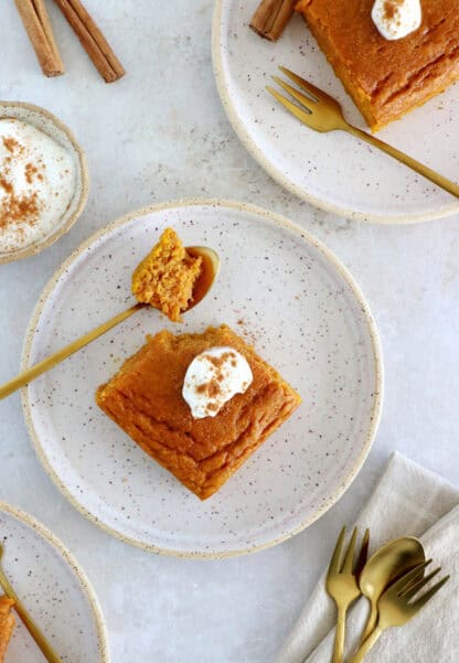 This easy, no-fuss healthy pumpkin cake is moist, tender, lightly sweetened, and loaded with warm and comforting pumpkin flavors.