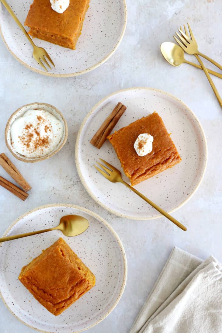 This easy, no-fuss healthy pumpkin cake is moist, tender, lightly sweetened, and loaded with warm and comforting pumpkin flavors.