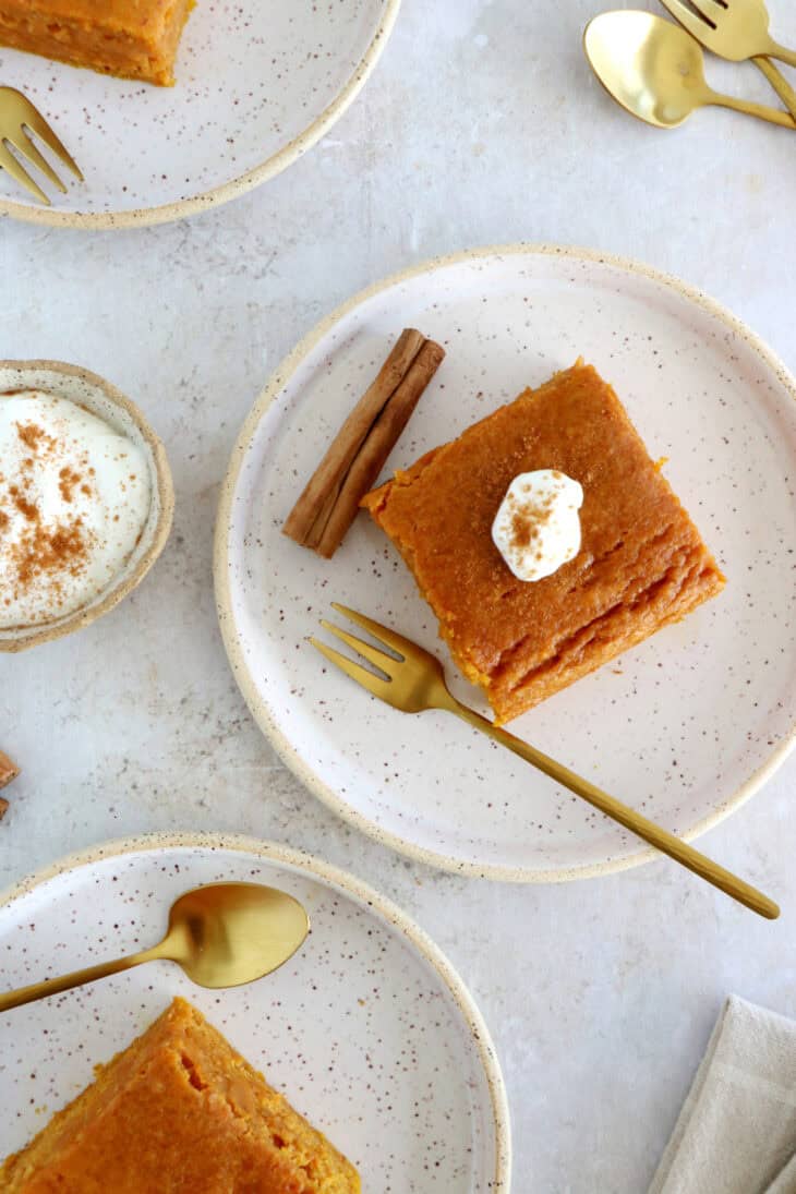 This easy, no-fuss healthy pumpkin cake is moist, tender, lightly sweetened, and loaded with warm and comforting pumpkin flavors.