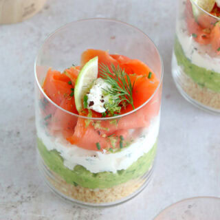 These smoked salmon avocado cheesecake verrines make an elegant no-bake starter or appetizer with a French touch.