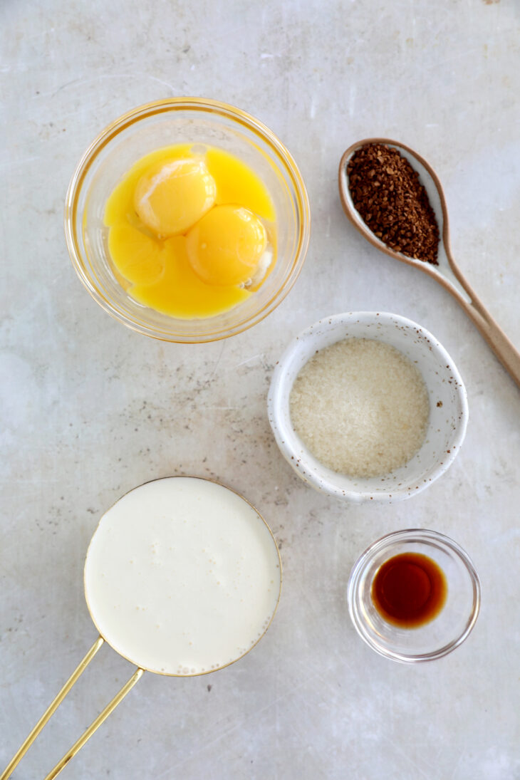 This coffee crème brûlée features a smooth and creamy coffee custard filling and a caramelized sugar topping.